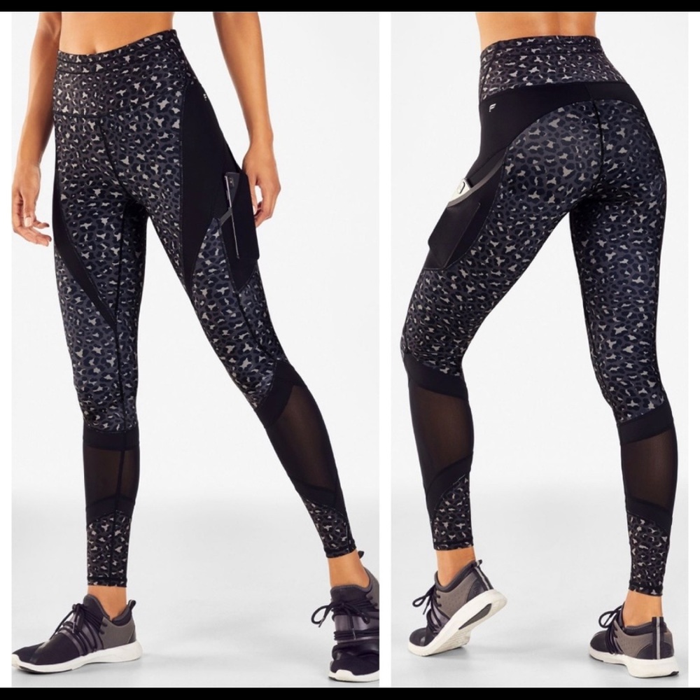 Leopard print mesh leggings